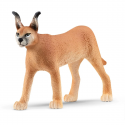 Figura de juguete de caracal hembra Schleich con orejas detalladas y postura realista.