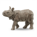 Figura de juguete detallada de cría de rinoceronte indio Schleich para niños y coleccionistas.