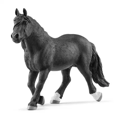 Figura coleccionable de caballo semental Noriker con detalles realistas pintados a mano.
