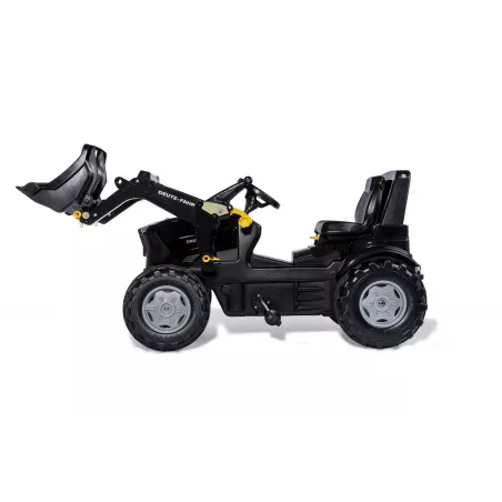 Tractor de juguete a pedales Deutz-Fahr 8280 TTV Black de Rolly Toys en color negro con pala cargadora frontal.