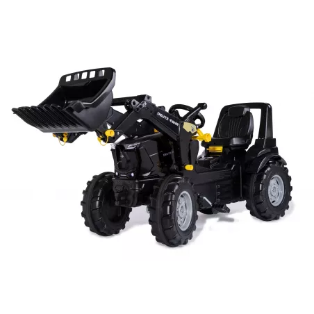 Tractor de juguete a pedales Deutz-Fahr 8280 TTV Black de Rolly Toys en color negro con pala cargadora frontal.