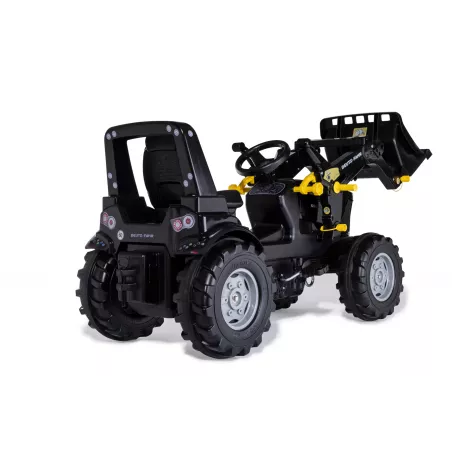 Tractor de juguete a pedales Deutz-Fahr 8280 TTV Black de Rolly Toys en color negro con pala cargadora frontal.