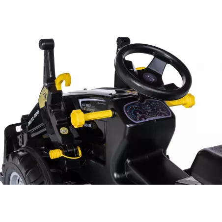 Tractor de juguete a pedales Deutz-Fahr 8280 TTV Black de Rolly Toys en color negro con pala cargadora frontal.