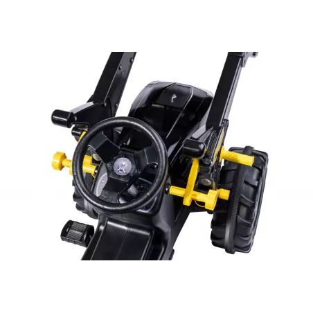Tractor de juguete a pedales Deutz-Fahr 8280 TTV Black de Rolly Toys en color negro con pala cargadora frontal.