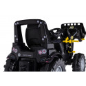 Tractor de juguete a pedales Deutz-Fahr 8280 TTV Black de Rolly Toys en color negro con pala cargadora frontal.