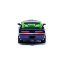 Dodge Challenger SRT Hellcat Siku personalizado violeta y verde a escala con puertas practicables