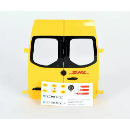 Puertas traseras amarillas de repuesto para camión de juguete MB Sprinter DHL de Bruder.