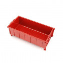 Contenedor intercambiable burdeos de juguete Bruder para camiones de transporte.