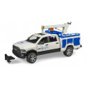 Camioneta de juguete RAM 2500 a escala 1:16 con grúa extensible y chasis todoterreno.