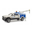 Camioneta de juguete RAM 2500 a escala 1:16 con grúa extensible y chasis todoterreno.