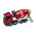 Camión hormigonera de juguete Mercedes-Benz Arocs de Bruder a escala 1:16 con tambor giratorio.