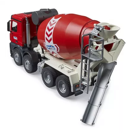 Camión hormigonera de juguete Mercedes-Benz Arocs de Bruder a escala 1:16 con tambor giratorio.