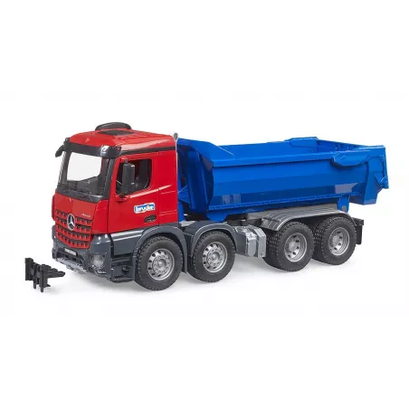 Camión volquete semicircular Mercedes-Benz Arocs de juguete marca Bruder a escala 1:16