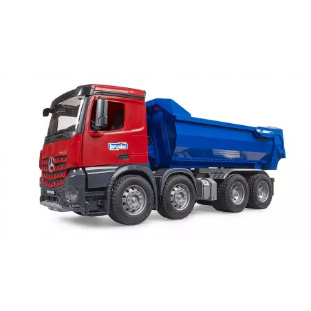 Camión volquete semicircular Mercedes-Benz Arocs de juguete marca Bruder a escala 1:16