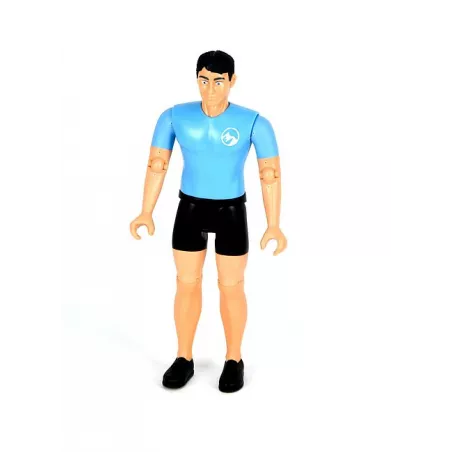Figura de campista articulada a escala 1:16 marca Bruder para vehículos de juguete.