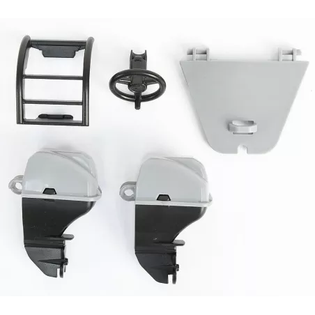 Accesorios de bote Bruder escala 1:16 para vehículos de juguete de rescate y transporte.
