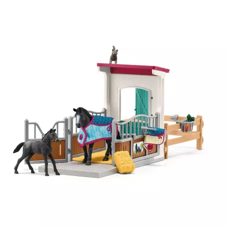Box de caballos Schleich con yegua Appaloosa, potro y accesorios de hípica