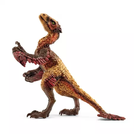 Vehículo oruga de juguete Schleich con cabina elevable y jaula de transporte para capturar dinosaurios.