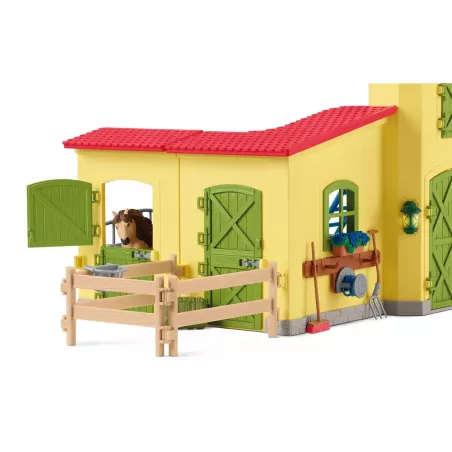 Box de juguete Schleich para ponis con figura de semental islandés y accesorios de alimentación.