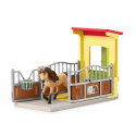 Box de juguete Schleich para ponis con figura de semental islandés y accesorios de alimentación.