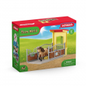 Box de juguete Schleich para ponis con figura de semental islandés y accesorios de alimentación.