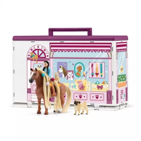 Salón de belleza de mascotas Sofia's Beauties de Schleich con accesorios para lavar y peinar juguetes.