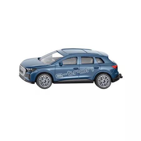 Coche de juguete Audi Q4 e-tron de SIKU, SUV eléctrico en miniatura con llantas de goma y enganche de remolque.