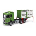 Camión de juguete para transporte de ganado Scania Super 560R con rampa y figura de vaca