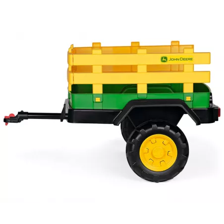 Remolque de dos ruedas John Deere Dual Force para tractor de juguete infantil.