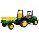 Remolque de dos ruedas John Deere Dual Force para tractor de juguete infantil.
