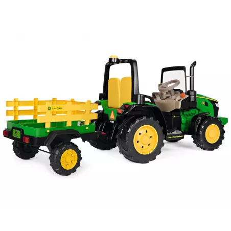 Remolque de dos ruedas John Deere Dual Force para tractor de juguete infantil.