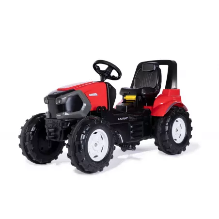 Tractor a pedales Lintrac de Rolly Toys para niños con diseño ergonómico y robusto.
