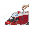 Camión de bomberos de juguete Mercedes-Benz Sprinter a escala 1:16 con luces, sonido y bomba de agua real.
