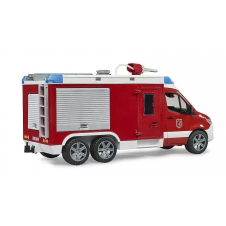 Camión de bomberos de juguete Mercedes-Benz Sprinter a escala 1:16 con luces, sonido y bomba de agua real.