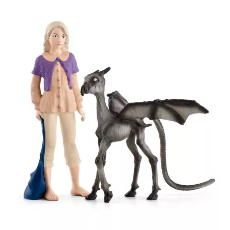 Figura Schleich de Luna Lovegood y cría de Thestral de Harry Potter