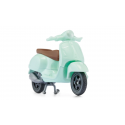 Miniatura de moto Vespa 125 GTS Súper de Siku en color verde menta con manillar móvil