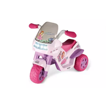 Moto eléctrica infantil Flower Princess rosa para niñas de 2 años con luces y sonidos