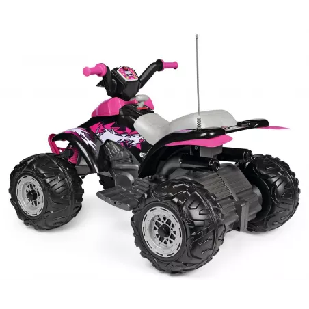Quad eléctrico infantil rosa Corral T-Rex 330W Pink de 12V con luces y sonidos