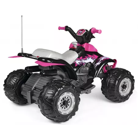 Quad eléctrico infantil rosa Corral T-Rex 330W Pink de 12V con luces y sonidos
