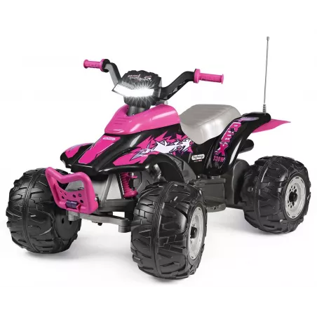 Quad eléctrico infantil rosa Corral T-Rex 330W Pink de 12V con luces y sonidos
