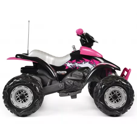 Quad eléctrico infantil rosa Corral T-Rex 330W Pink de 12V con luces y sonidos