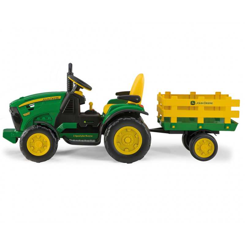 Tractor eléctrico John Deere Ground Force con remolque para niños