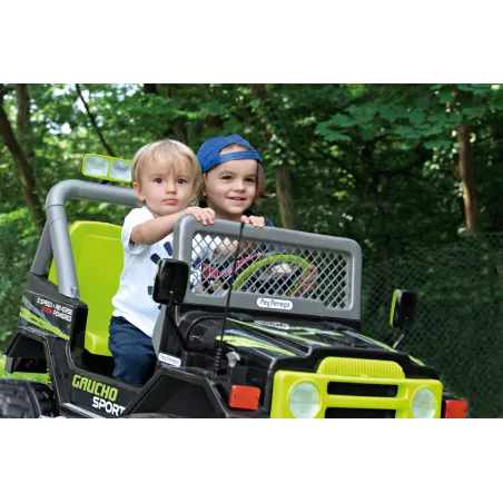 Coche todoterreno eléctrico infantil Gaucho Sport de Peg Perego de 12V y dos plazas para niños.