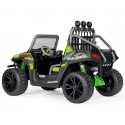 Todoterreno eléctrico infantil Polaris RZR Pro Verde Sombra de 24V con ruedas de goma de tracción extrema.