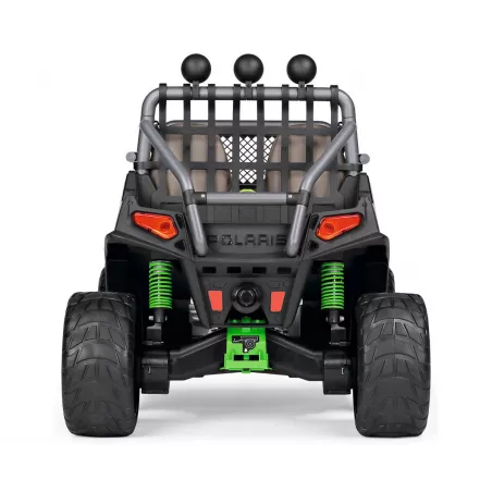 Todoterreno eléctrico infantil Polaris RZR Pro Verde Sombra de 24V con ruedas de goma de tracción extrema.