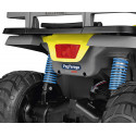 Quad eléctrico infantil Polaris Sportsman Pro Cítricos de 24V con ruedas de goma para terrenos difíciles.