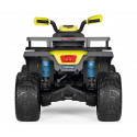 Quad eléctrico infantil Polaris Sportsman Pro Cítricos de 24V con ruedas de goma para terrenos difíciles.