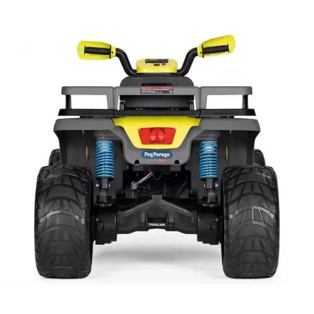 Quad eléctrico infantil Polaris Sportsman Pro Cítricos de 24V con ruedas de goma para terrenos difíciles.