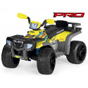 Quad eléctrico infantil Polaris Sportsman Pro Cítricos de 24V con ruedas de goma para terrenos difíciles.