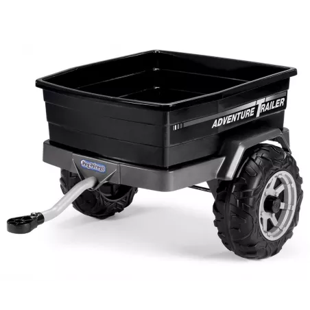 Remolque negro de juguete Adventure para coches eléctricos infantiles Peg-Perego Gaucho y Polaris.